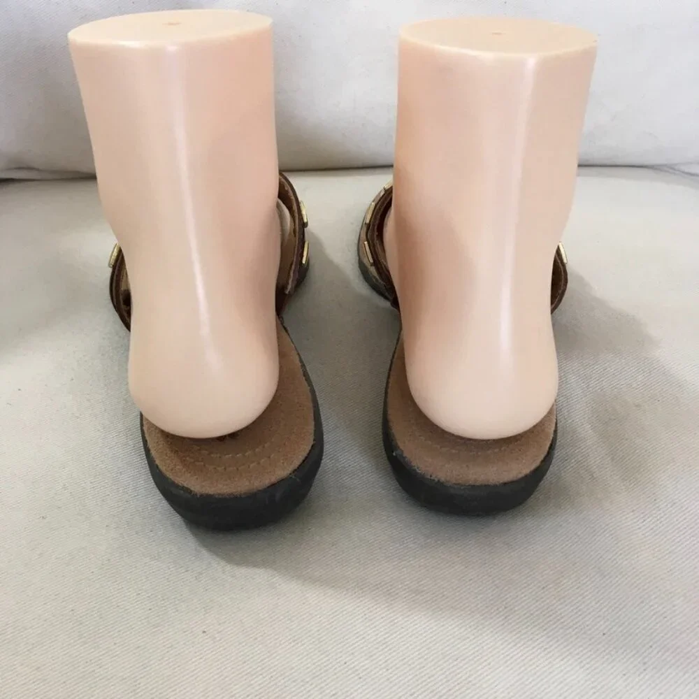 Naturalizer Stud Embellished Brown Leather Sandal